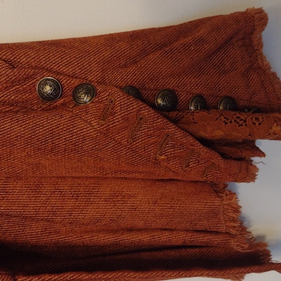 NEW Free People Taracatta Rust Orange Bohemian Gypsy Blazer Jacket size … - Picture 15 of 15